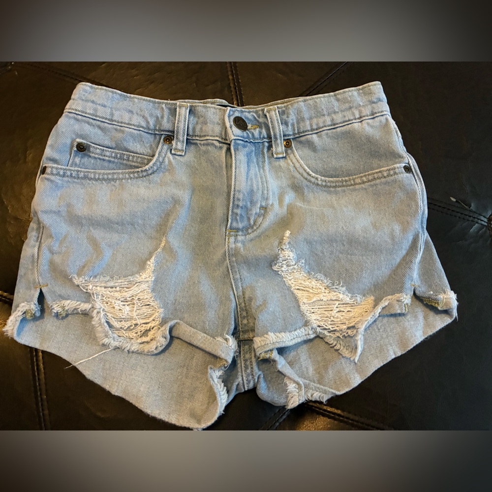 Lee Light Blue Distressed Women Shorts